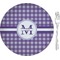 Gingham Print Glass Appetizer / Dessert Plate 8" (Personalized)