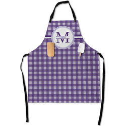 Gingham Print Apron With Pockets w/ Name and Initial
