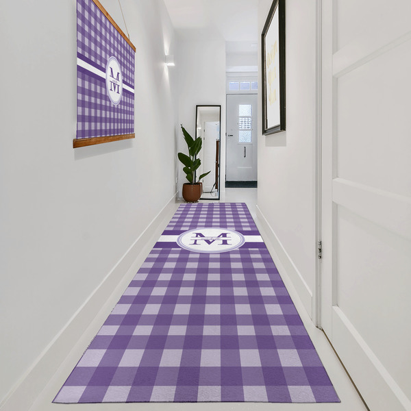Gingham Print Area Rug Sizes - In Context (vertical)