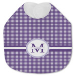 Gingham Print Jersey Knit Baby Bib w/ Name and Initial