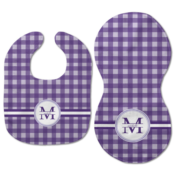 Gingham Print Baby Bib & Burp Set - Approval (new bib & burp)