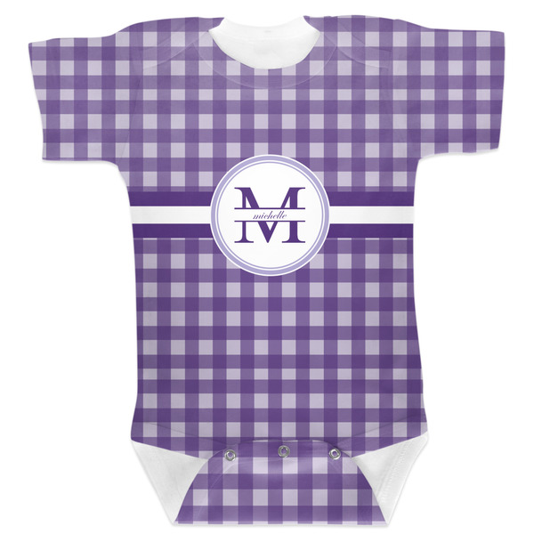 Custom Gingham Print Baby Bodysuit 6-12 w/ Name and Initial