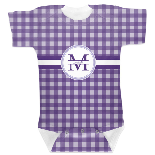 Custom Gingham Print Baby Bodysuit 0-3 w/ Name and Initial
