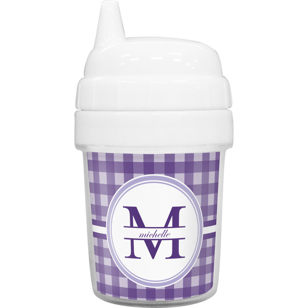 Custom Gingham Print Baby Sippy Cup (Personalized)