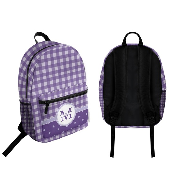 Gingham Print Backpack front and back - Apvl