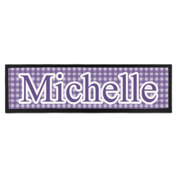 Gingham Print Bar Mat - Large (Personalized)