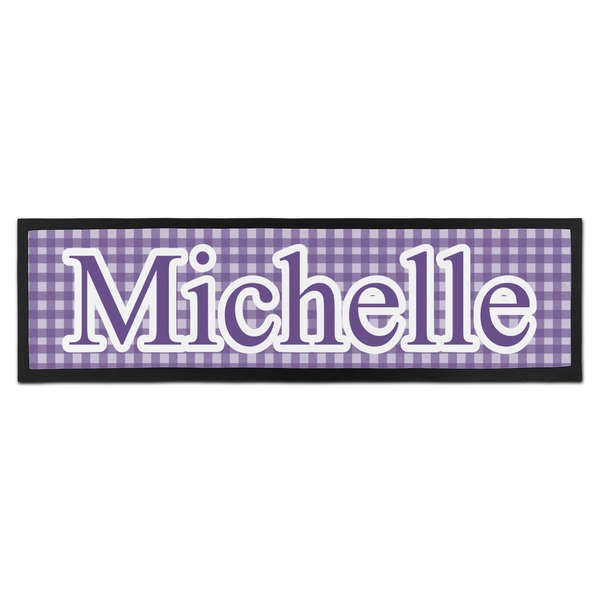 Custom Gingham Print Bar Mat - Large (Personalized)