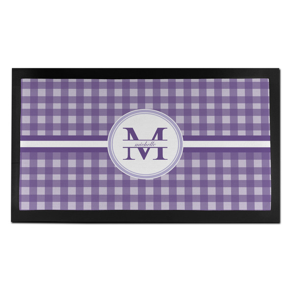 Custom Gingham Print Bar Mat - Small (Personalized)
