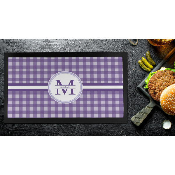 Gingham Print Bar Mat - Small - LIFESTYLE