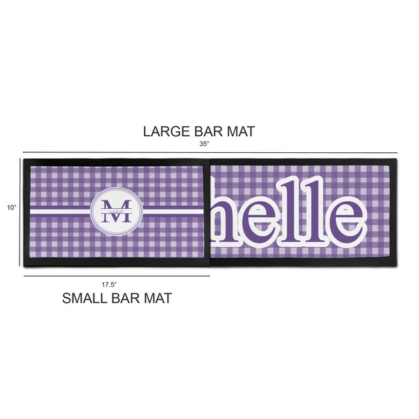 Gingham Print Bar Mats - Sizing Chart