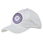Gingham Print Baseball Cap - White (Personalized)
