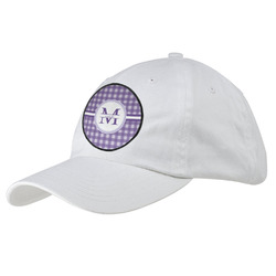 Gingham Print Baseball Cap - White (Personalized)