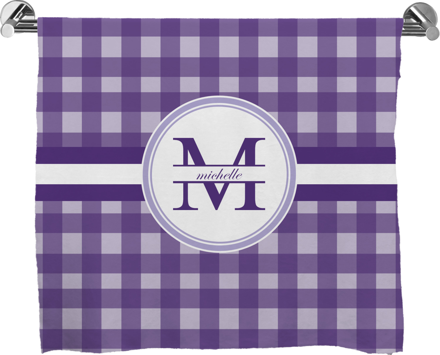 Custom Gingham Print Bath Towel (Personalized) YouCustomizeIt