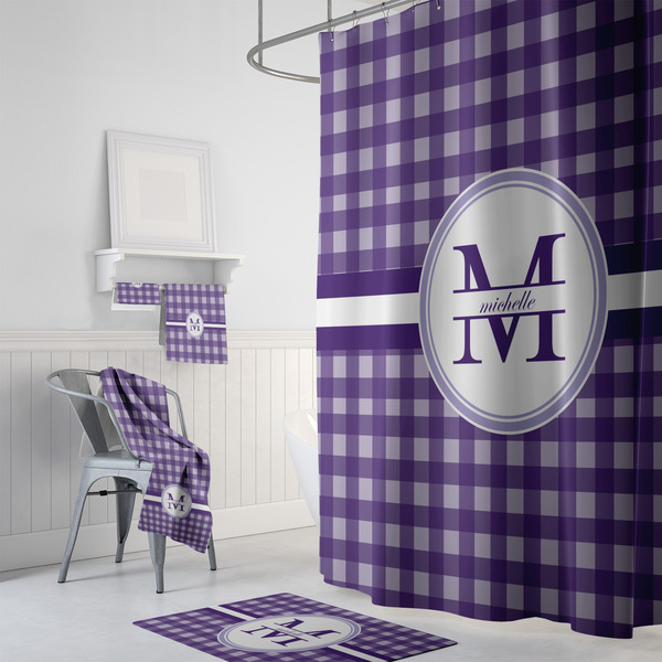 Gingham Print Bath Towel Sets - 3-piece - In Context