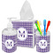 Purple Gingham Bathroom Accessories Set (Personalized)