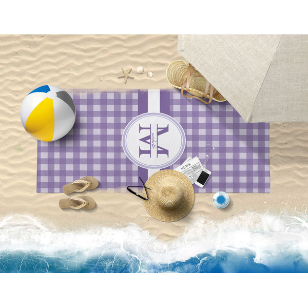 Gingham Print Beach Towel Lifestyle