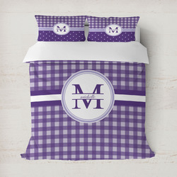 Gingham Print Duvet Cover Set - Full / Queen (Personalized)