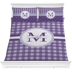 Gingham Print Comforter Set - Full / Queen (Personalized)