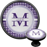 Gingham Print Cabinet Knob (Black) (Personalized)