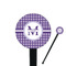 Gingham Print 7" Round Plastic Stir Sticks - Black - Double Sided (Personalized)