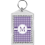 Gingham Print Bling Keychain (Personalized)