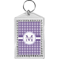 Gingham Print Bling Keychain (Personalized)
