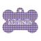 Gingham Print Bone Shaped Dog ID Tag - Large (Personalized)