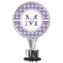 Gingham Print Wine Bottle Stopper (Personalized)