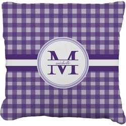 Gingham Print Faux-Linen Throw Pillow 18" (Personalized)