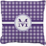 Gingham Print Faux-Linen Throw Pillow 20" (Personalized)