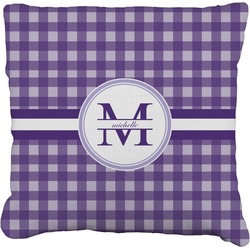 Gingham Print Faux-Linen Throw Pillow 20" (Personalized)