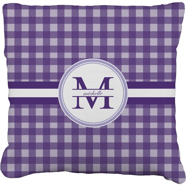 Custom Gingham Print Faux-Linen Throw Pillow 20" (Personalized)