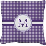 Gingham Print Faux-Linen Throw Pillow 26" (Personalized)