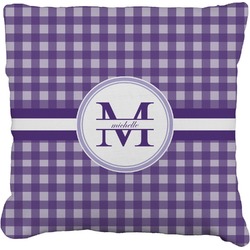 Gingham Print Faux-Linen Throw Pillow 26" (Personalized)