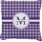 Purple Gingham Burlap Pillow (Personalized)