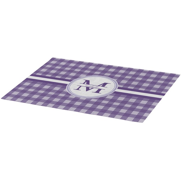 Gingham Print Burlap Placemat (Angle View)