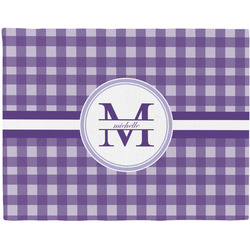 Gingham Print Woven Fabric Placemat - Twill w/ Name and Initial