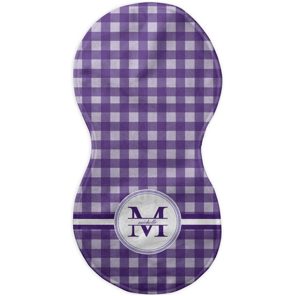 Gingham Print Burp Peanut Shaped Flat