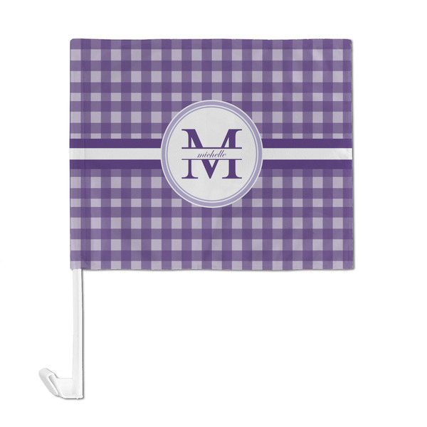 Gingham Print Car Flag - Large - FRONT
