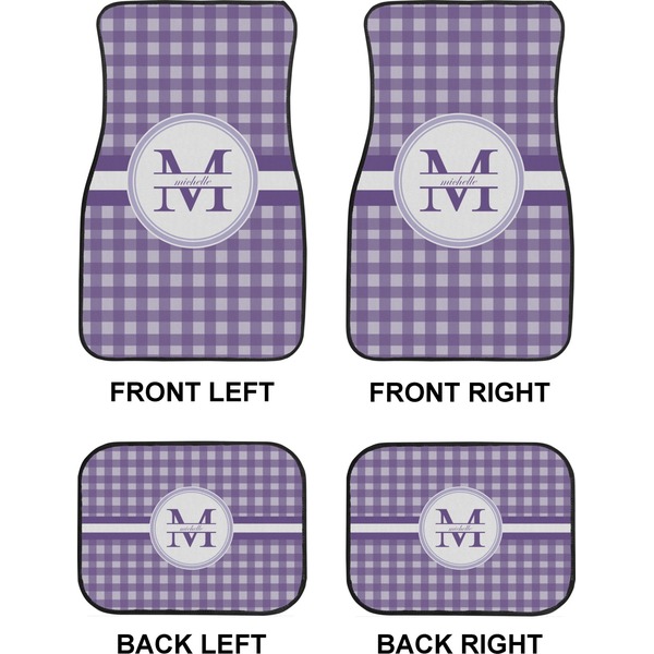Gingham Print Car Floor Mats Set (2F + 2B)