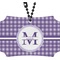 Gingham Print Rear View Mirror Ornament (Personalized)