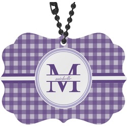 Gingham Print Rear View Mirror Charm (Personalized)