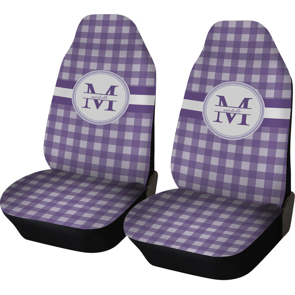 Custom Gingham Print Car Seat Covers (Set of Two) (Personalized)
