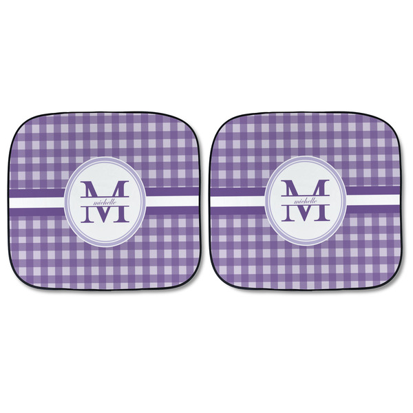 Gingham Print Car Sun Shades - FRONT