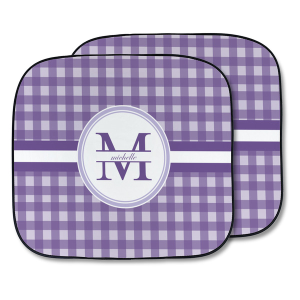 Custom Gingham Print Car Sun Shade - Two Piece (Personalized)