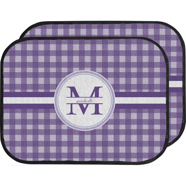 Gingham Print Custom Car Floor Mats (Back Seat)