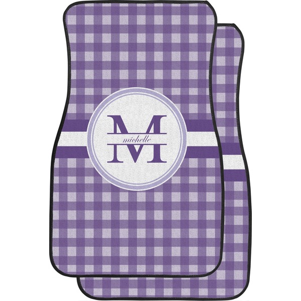 Gingham Print Custom Car Floor Mats (Front Seat)