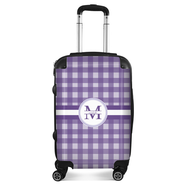 Custom Gingham Print Suitcase - 20" Carry On (Personalized)
