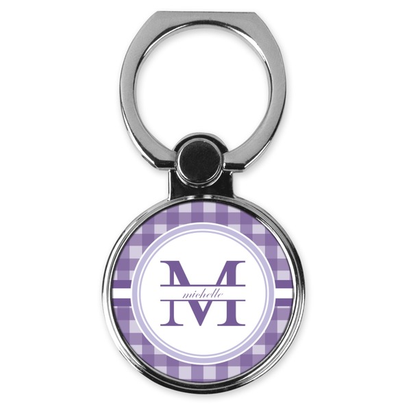 Custom Gingham Print Cell Phone Ring Stand & Holder (Personalized)