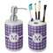 Gingham Print Ceramic Bathroom Accessories Set (Personalized)
